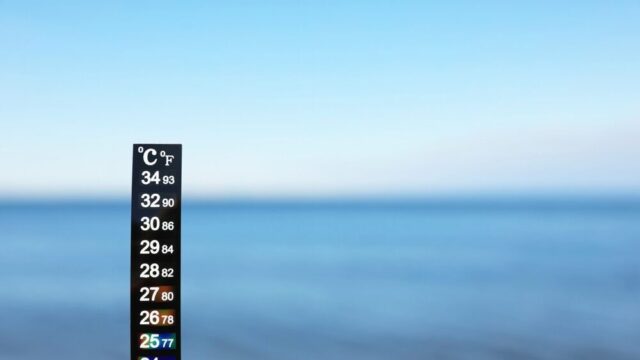 Temperatura media superficiale del mare a 21,1 °C