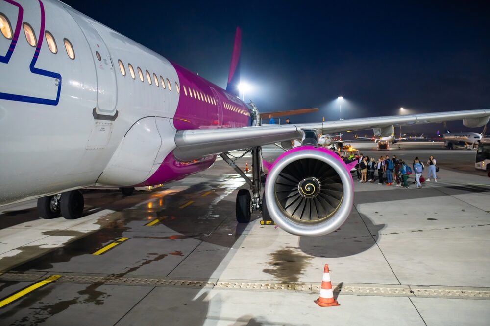 Aeromobile Wizz Air in volo